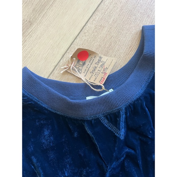 Flannel Rosalie Playsuit Romper Blue Velvet Tiered Ruffle XS Women's - Picture 5 of 7